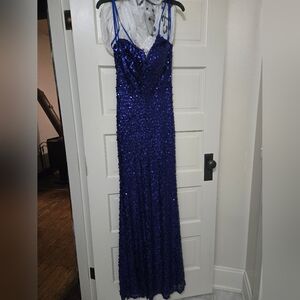 Crystal Doll Royal Blue Sequin Dress